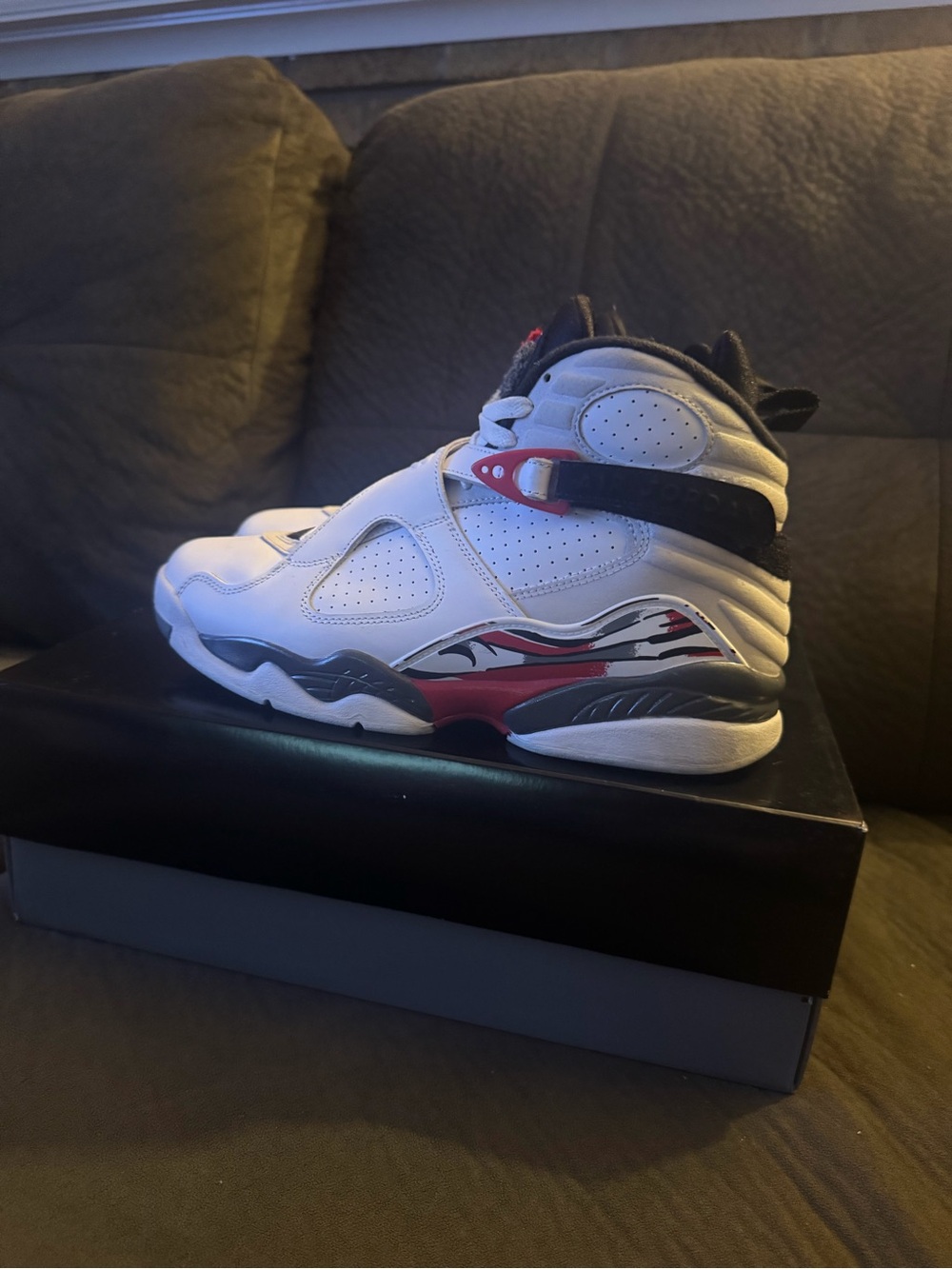 Jordan Men’s White Basketball Shoes with Red & Black Accents